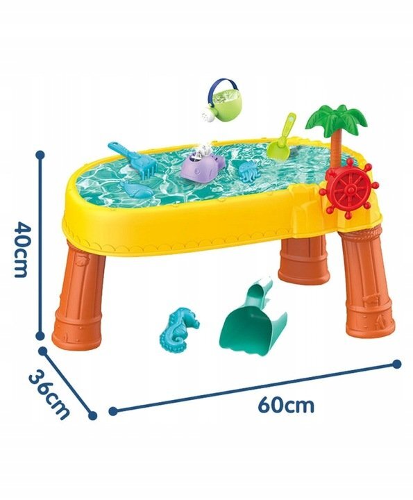 Matadi Masuta de activitati pentru apa si nisip cu accesorii specifice incluse dimensiune 60 x 36 x 40 cm