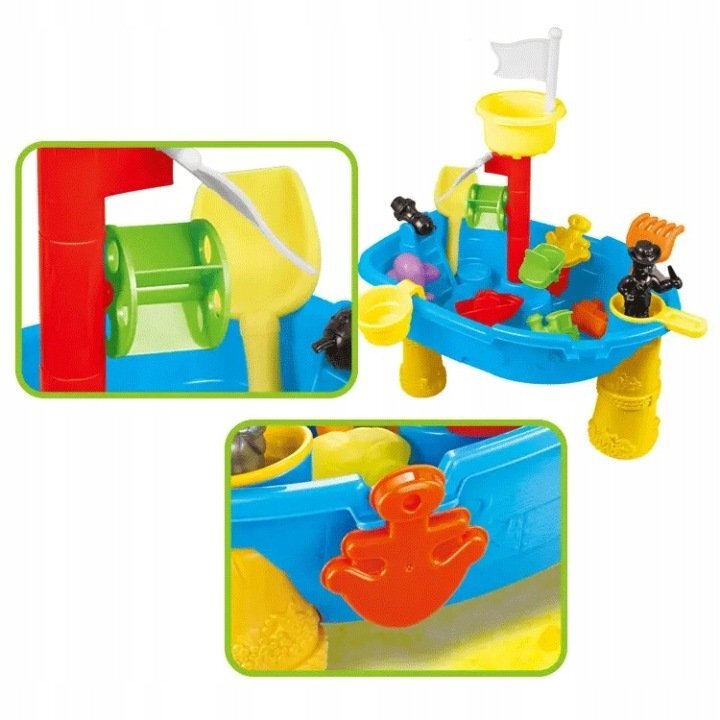 Matadi Masuta de joaca copii cu apa si nisip Micul pirat cu accesorii nisip inclusedimensiune 51x30.5x58 cm