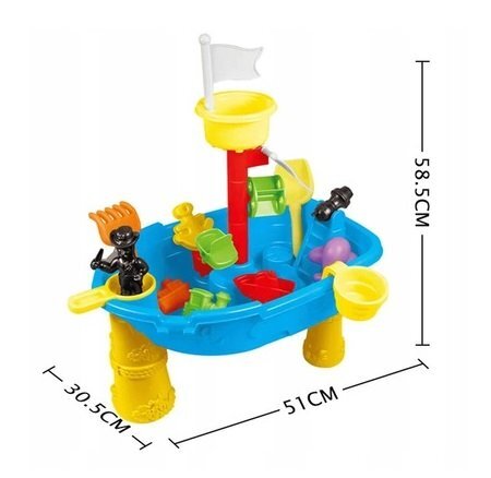 Matadi Masuta de joaca copii cu apa si nisip Micul pirat cu accesorii nisip inclusedimensiune 51x30.5x58 cm