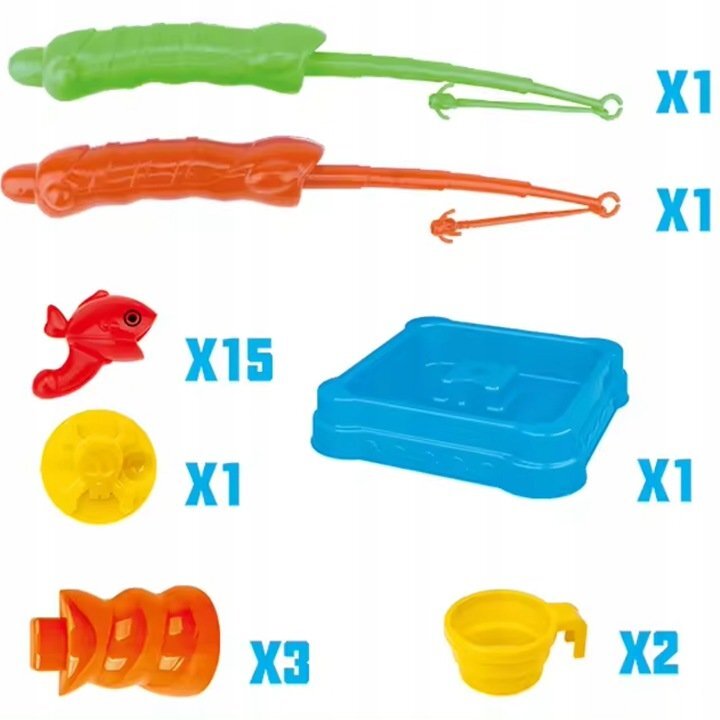 Matadi Masuta de joaca cu apa si joc de indemanare copii 2in1 Fishing cu 2 unditepestisori si recipiente inclusemecanism tip moara de apa
