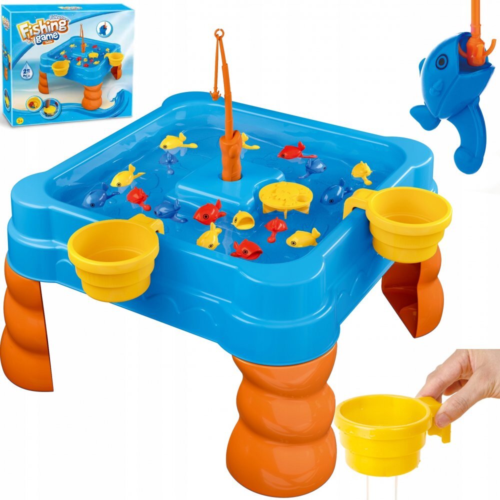 Matadi Masuta de joaca cu apa si joc de indemanare copii 2in1 Fishing cu 2 unditepestisori si recipiente inclusemecanism tip moara de apa