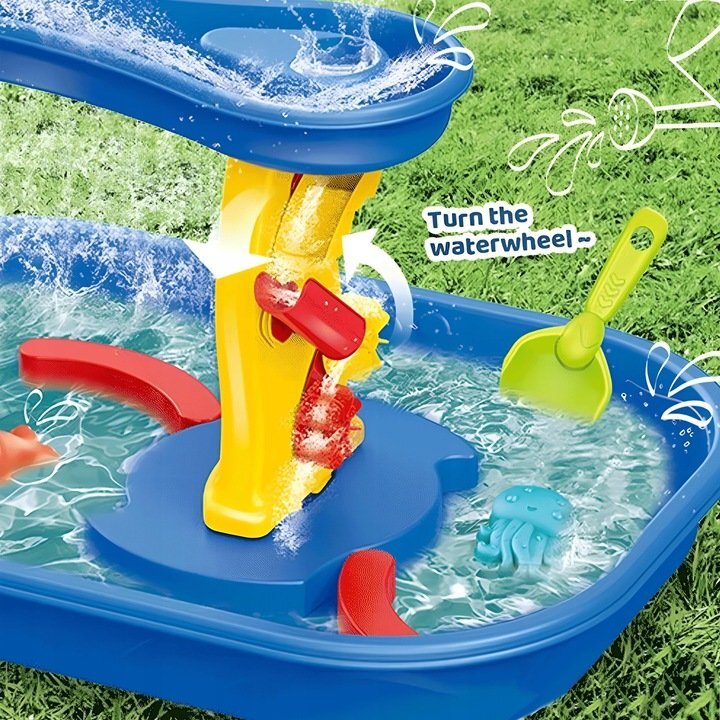 Matadi Masuta de joaca cu apa si nisip pentru copii 2in1 Sand and Water utilizare interiorexterior elemente mobile jucarii incluse dimensiune 535 x 38 x 42 cm
