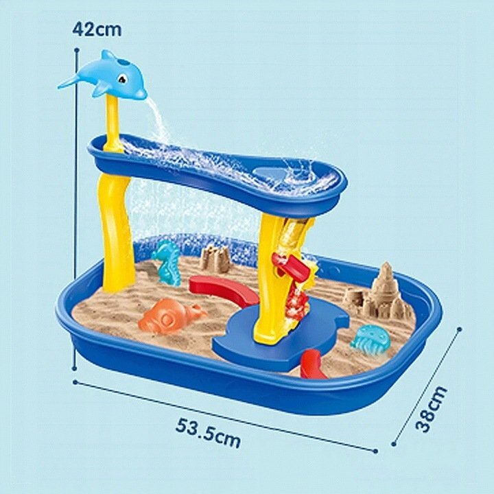Matadi Masuta de joaca cu apa si nisip pentru copii 2in1 Sand and Water utilizare interiorexterior elemente mobile jucarii incluse dimensiune 535 x 38 x 42 cm