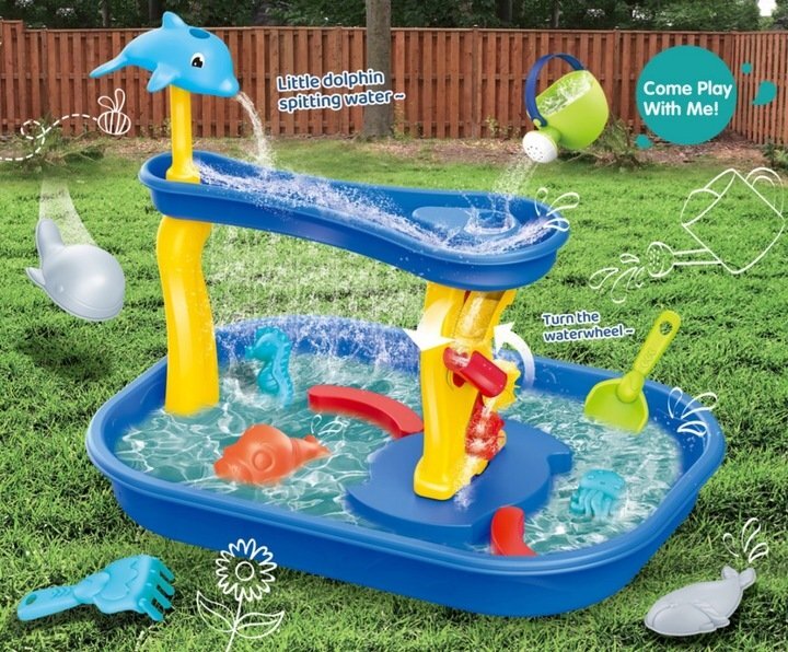 Matadi Masuta de joaca cu apa si nisip pentru copii 2in1 Sand and Water utilizare interiorexterior elemente mobile jucarii incluse dimensiune 535 x 38 x 42 cm