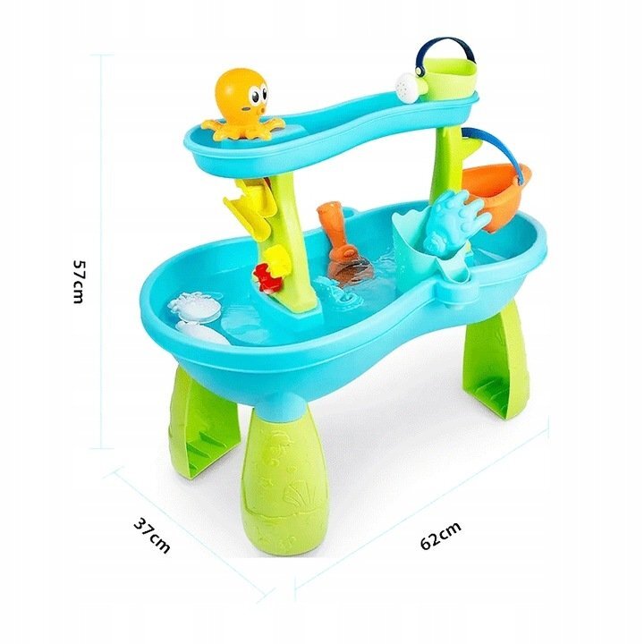 Matadi Masuta de joaca cu apa si nisip Play Time cu 18 accesorii inclusenivel cu efect de ploaieangrenaj mobil pentru efect cascadadimensiune 62x37x57 cm