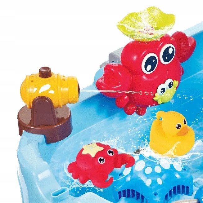 Matadi Masuta interactiva copii cu apa si nisip Corabia piratilor include unditagenerator de valuritun de apamoara de apa si figurine marinedimensiune 48x53x63 cm