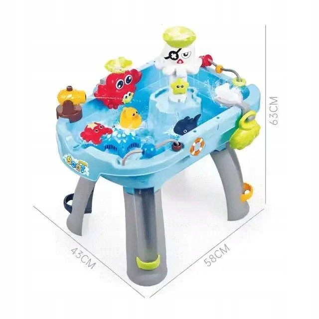 Matadi Masuta interactiva copii cu apa si nisip Corabia piratilor include unditagenerator de valuritun de apamoara de apa si figurine marinedimensiune 48x53x63 cm
