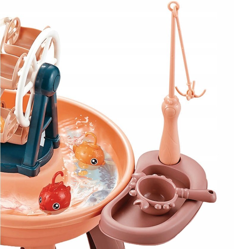 Matadi Masuta interactiva de pescuit cu muzica si moara de apa Go Fishing Pink