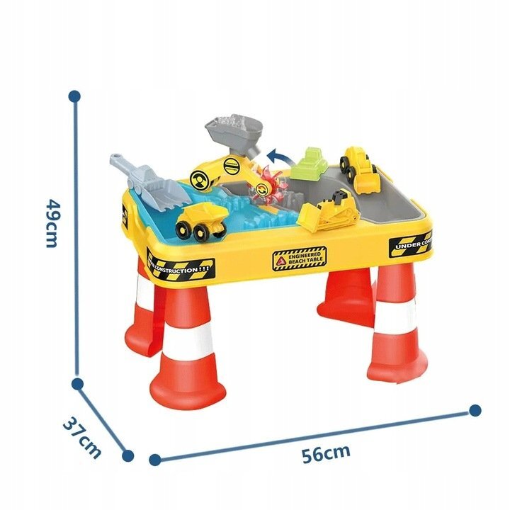 Matadi Masuta multifunctionala de joaca cu apa si nisip Engineered Beach Tablepicioare robustemasinute incluserampamoara de apa
