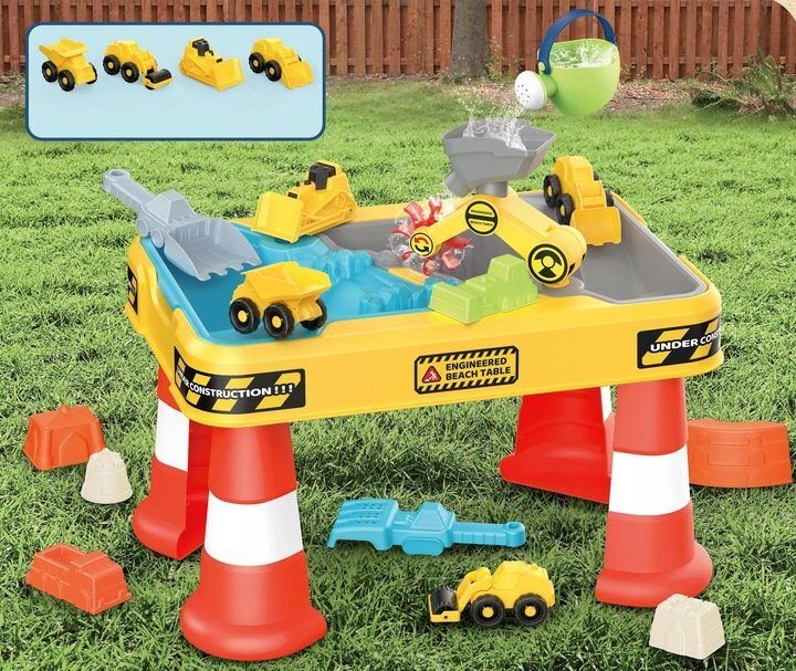 Matadi Masuta multifunctionala de joaca cu apa si nisip Engineered Beach Tablepicioare robustemasinute incluserampamoara de apa