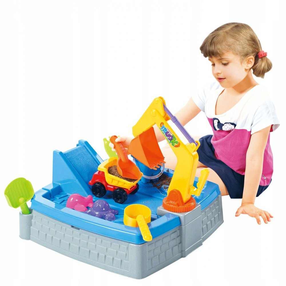 Matadi Set 2in1 cutie de nisip cu excavator rampa si camion Sandbox Game