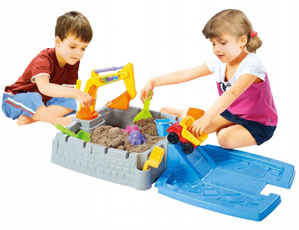 Matadi Set 2in1 cutie de nisip cu excavator rampa si camion Sandbox Game
