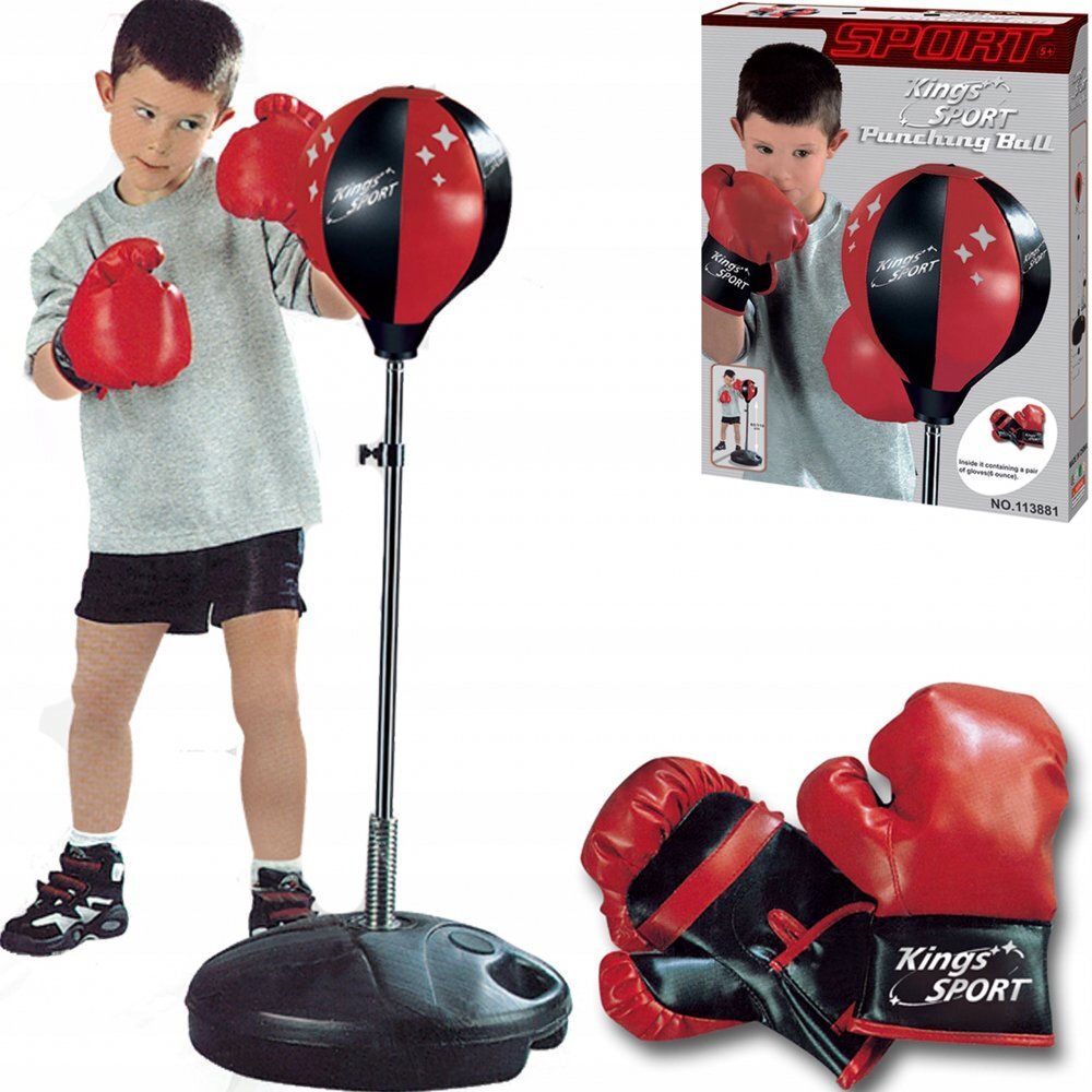 Matadi Set de box pentru copii cu stand reglabil si manusi