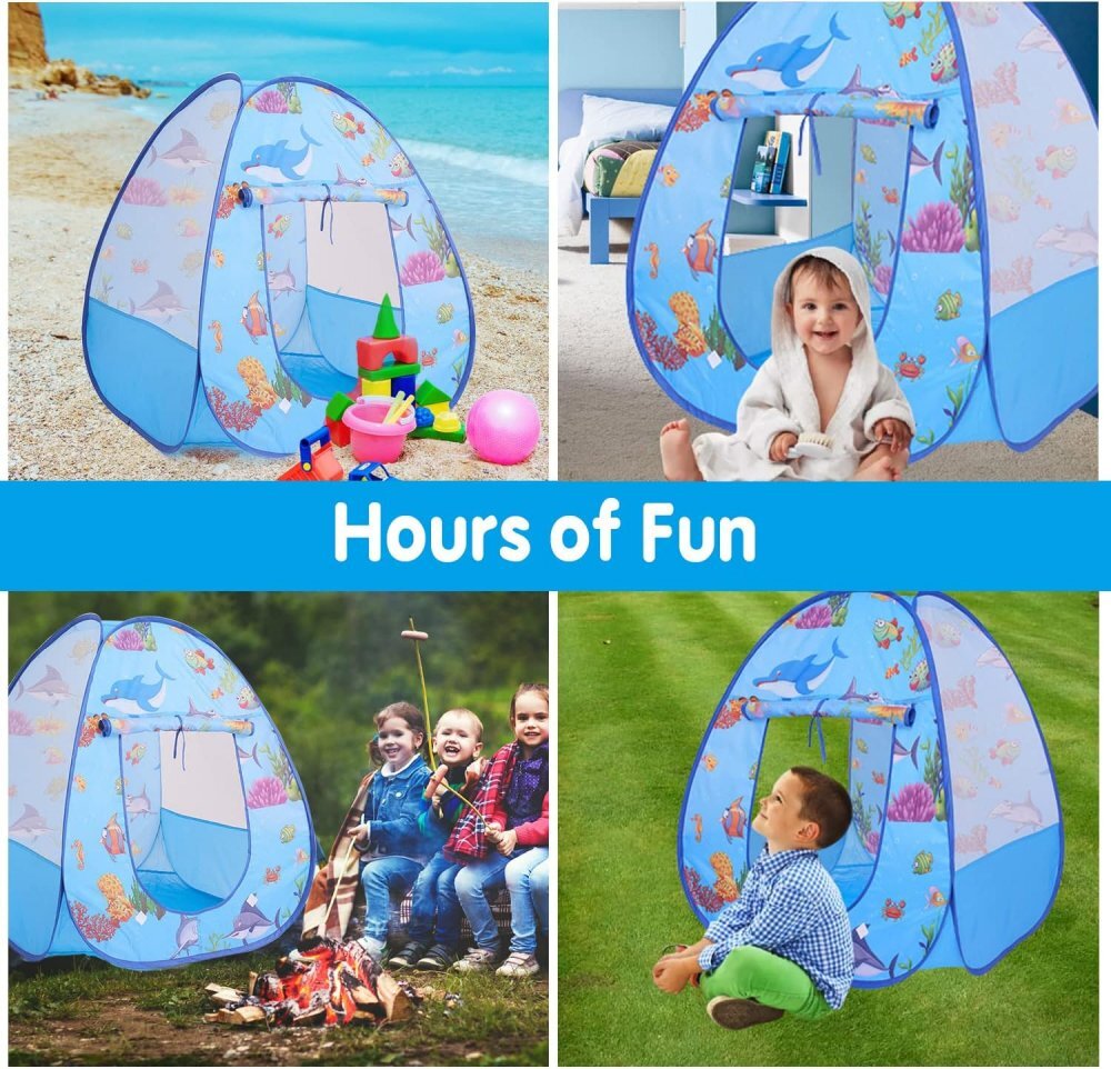 Matadi Set de joaca 3in1 pentru plaja si gradina cu cort Ocean15 accesorii incluse2 pistoale de apa caluti de mare
