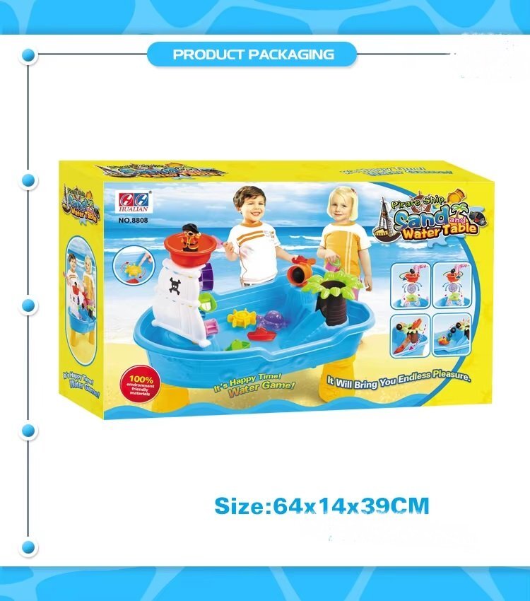 Matadi Set de joaca cu apa si nisip pentru copii dimensiune 28 x 60 x 38 cm include set complet de accesorii specifice Pirate Ship