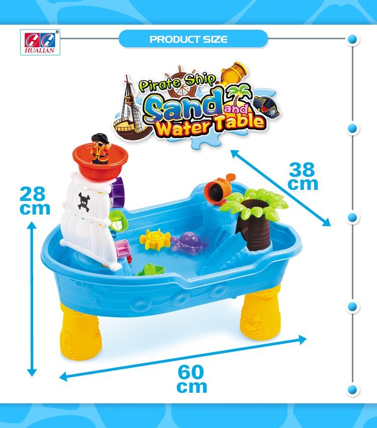 Matadi Set de joaca cu apa si nisip pentru copii dimensiune 28 x 60 x 38 cm include set complet de accesorii specifice Pirate Ship