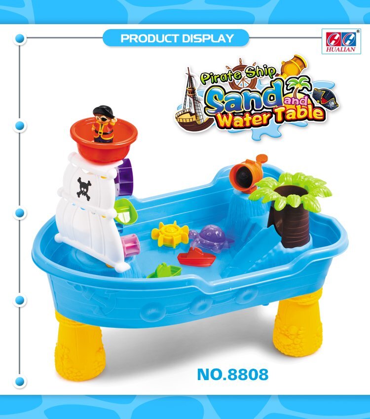 Matadi Set de joaca cu apa si nisip pentru copii dimensiune 28 x 60 x 38 cm include set complet de accesorii specifice Pirate Ship