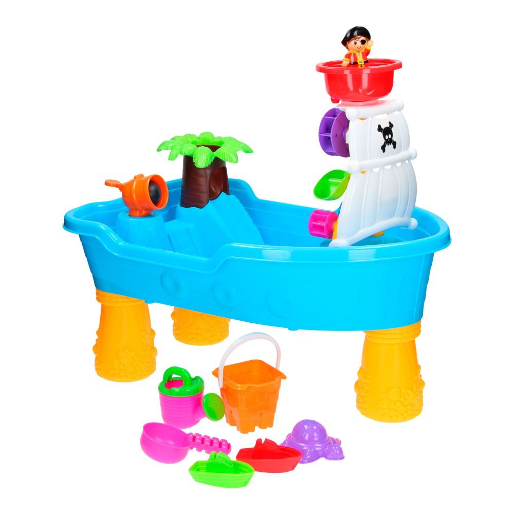 Matadi Set de joaca cu apa si nisip pentru copii dimensiune 28 x 60 x 38 cm include set complet de accesorii specifice Pirate Ship