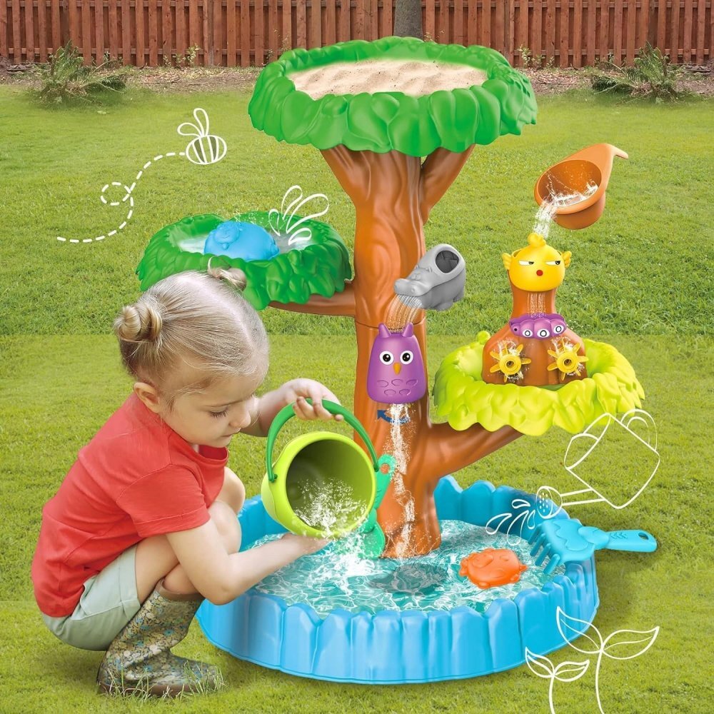Matadi Set de joaca pentru copii Arbore de apa cu cascada pe 4 nivele si accesorii specifice incluse dimensiune 60 x 50 x 42 cm