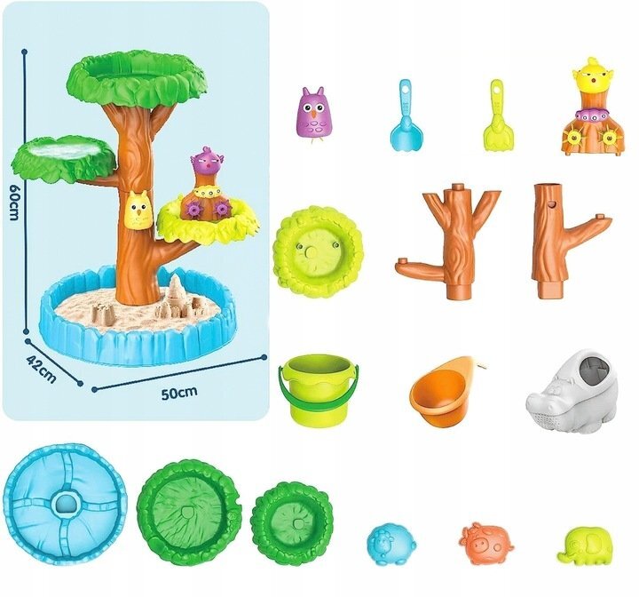 Matadi Set de joaca pentru copii Arbore de apa cu cascada pe 4 nivele si accesorii specifice incluse dimensiune 60 x 50 x 42 cm