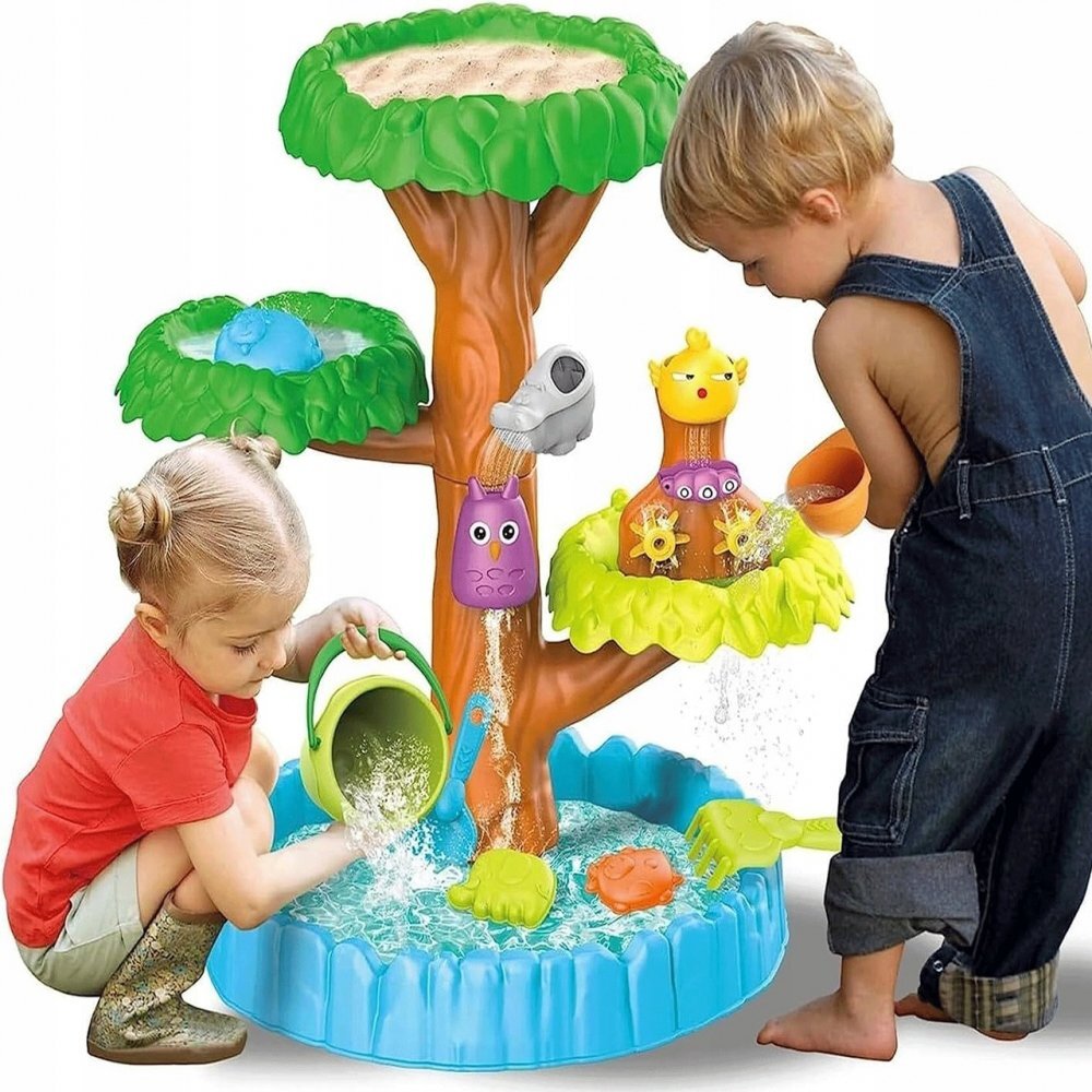 Matadi Set de joaca pentru copii Arbore de apa cu cascada pe 4 nivele si accesorii specifice incluse dimensiune 60 x 50 x 42 cm