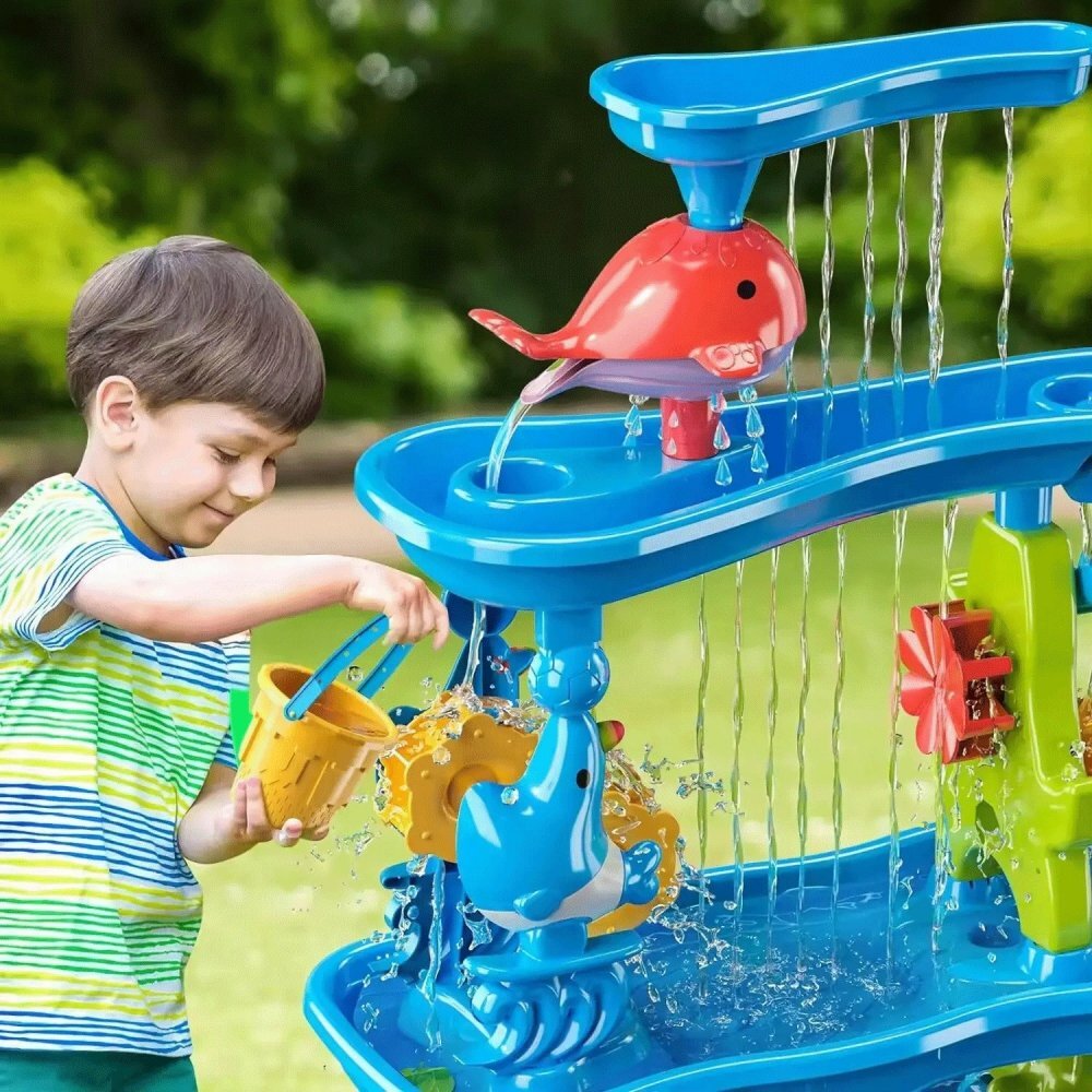 Matadi Set mare de joaca 2in1 cu apa si nisip Water Toy3 nivelejucarii inclusemargini rotunjitemoara de apastropitoaredimensiune 59x59x76 cm