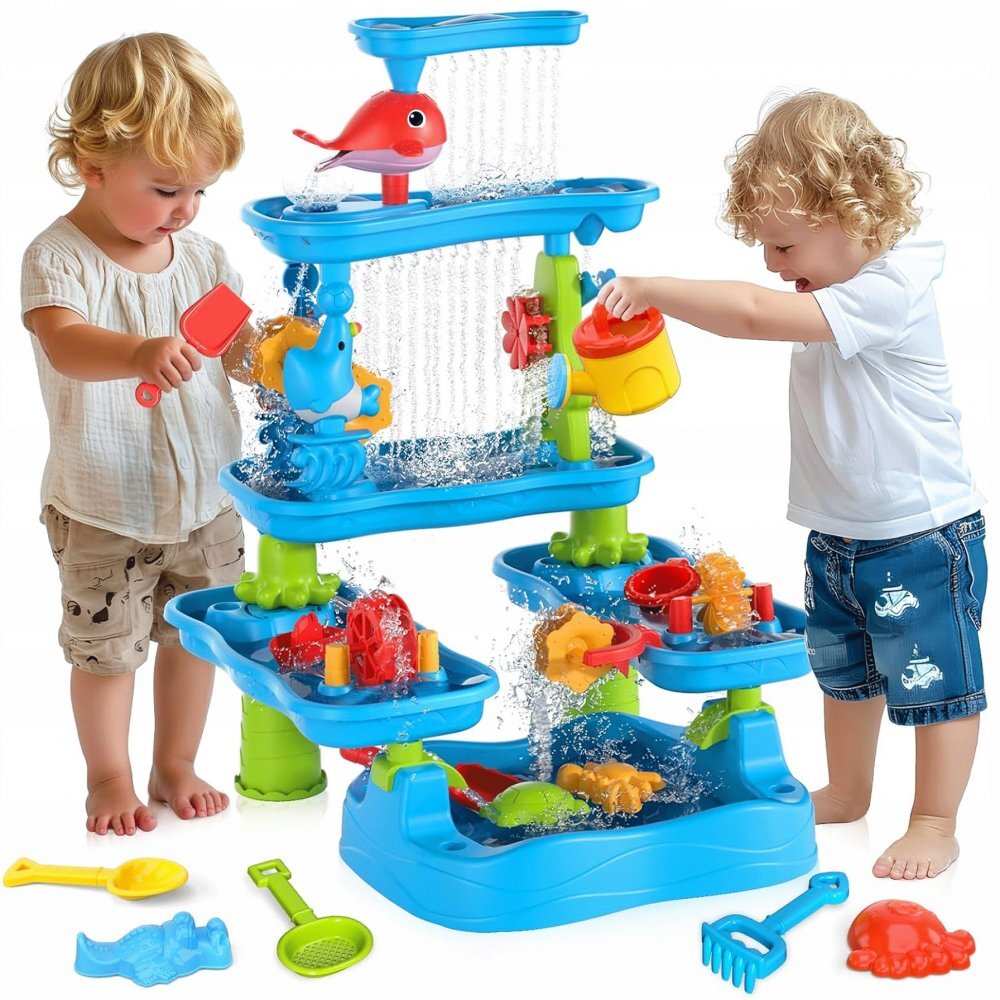 Matadi Set mare de joaca 2in1 cu apa si nisip Water Toy3 nivelejucarii inclusemargini rotunjitemoara de apastropitoaredimensiune 59x59x76 cm