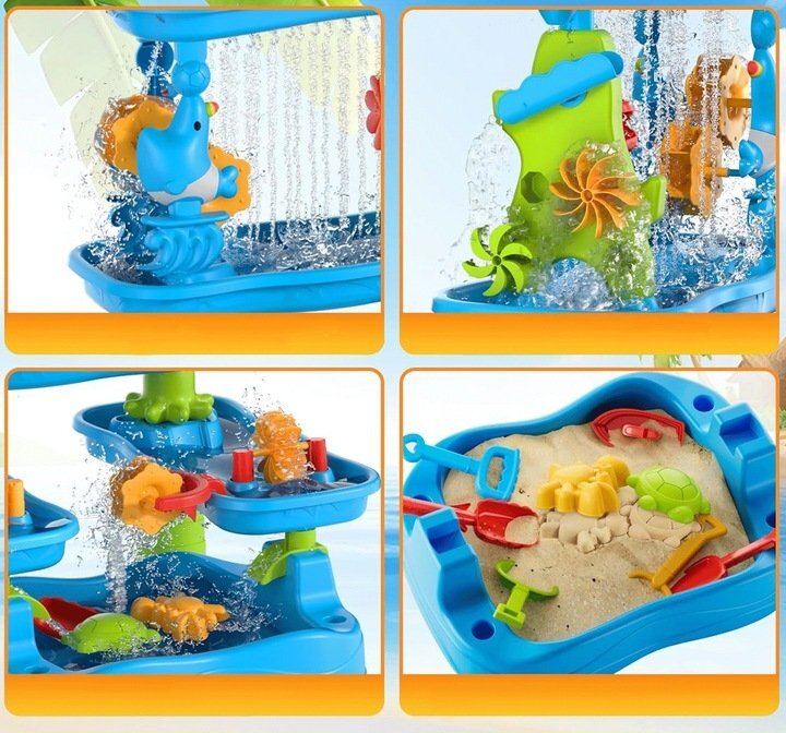 Matadi Set mare de joaca 2in1 cu apa si nisip Water Toy3 nivelejucarii inclusemargini rotunjitemoara de apastropitoaredimensiune 59x59x76 cm