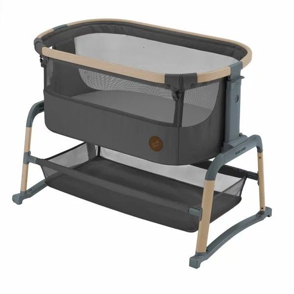 MAXI COSI Patut Co-Sleeper Maxi-Cosi Iora Air beyond graphite eco cu functie leganare cos depozitare reglabil pe inaltime husa detasaila geanta transport inclusa