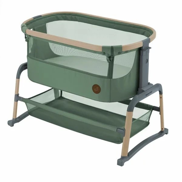 MAXI COSI Patut Co-Sleeper Maxi-Cosi Iora Air beyond green eco cu functie leganare cos depozitare reglabil pe inaltime husa detasaila geanta transport inclusa