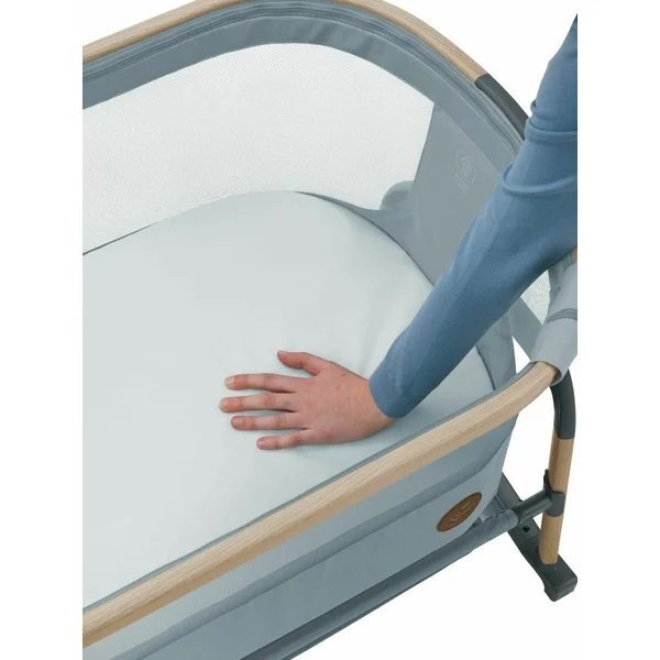 MAXI COSI Patut Co-Sleeper Maxi-Cosi Iora Air beyond grey eco cu functie leganare cos depozitare reglabil pe inaltime husa detasaila geanta transport inclusa