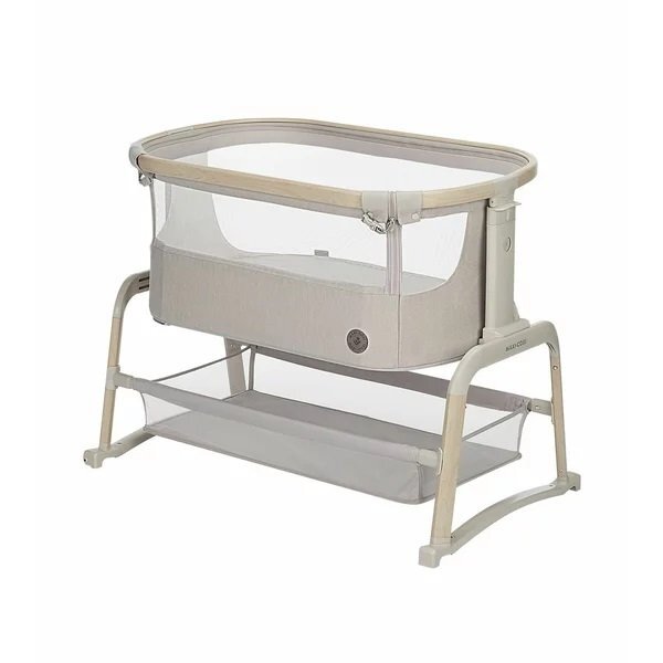MAXI COSI Patut Co-Sleeper Maxi-Cosi Iora Air Classic Beige cu functie leganare cos depozitare reglabil pe inaltime husa detasaila geanta transport inclusa