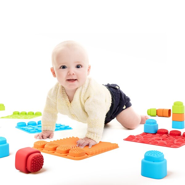 Meli Set covorase senzoriale Soft BiBi cu blocuri de constructie 20 piese