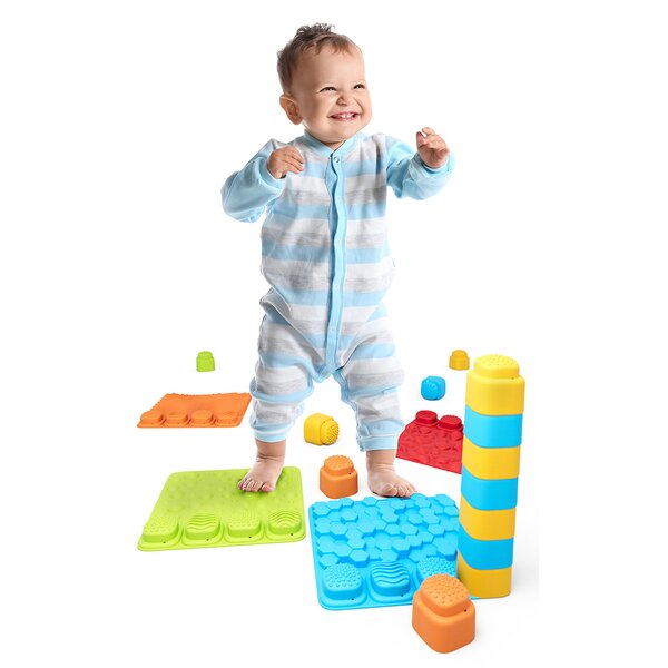 Meli Set covorase senzoriale Soft BiBi cu blocuri de constructie 20 piese