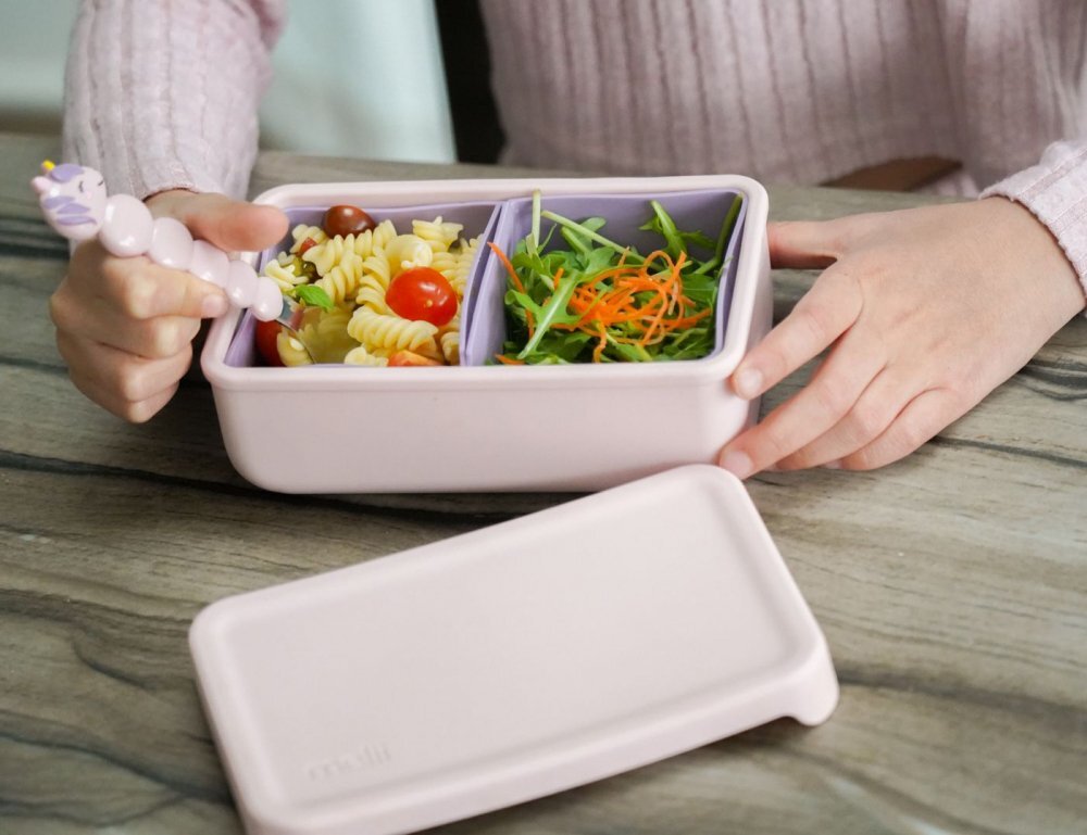 Melii Cutie pranz bento cu compartimente detasabile pink purple