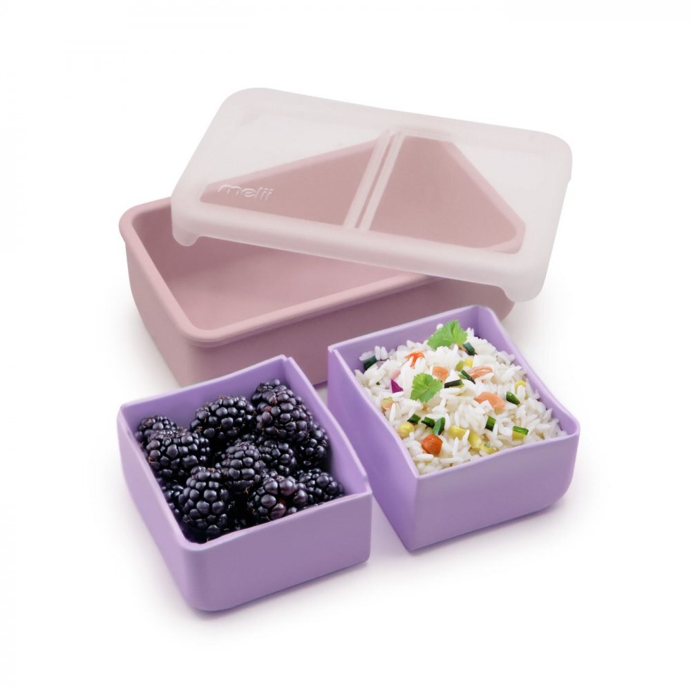 Melii Cutie pranz bento cu compartimente detasabile pink purple