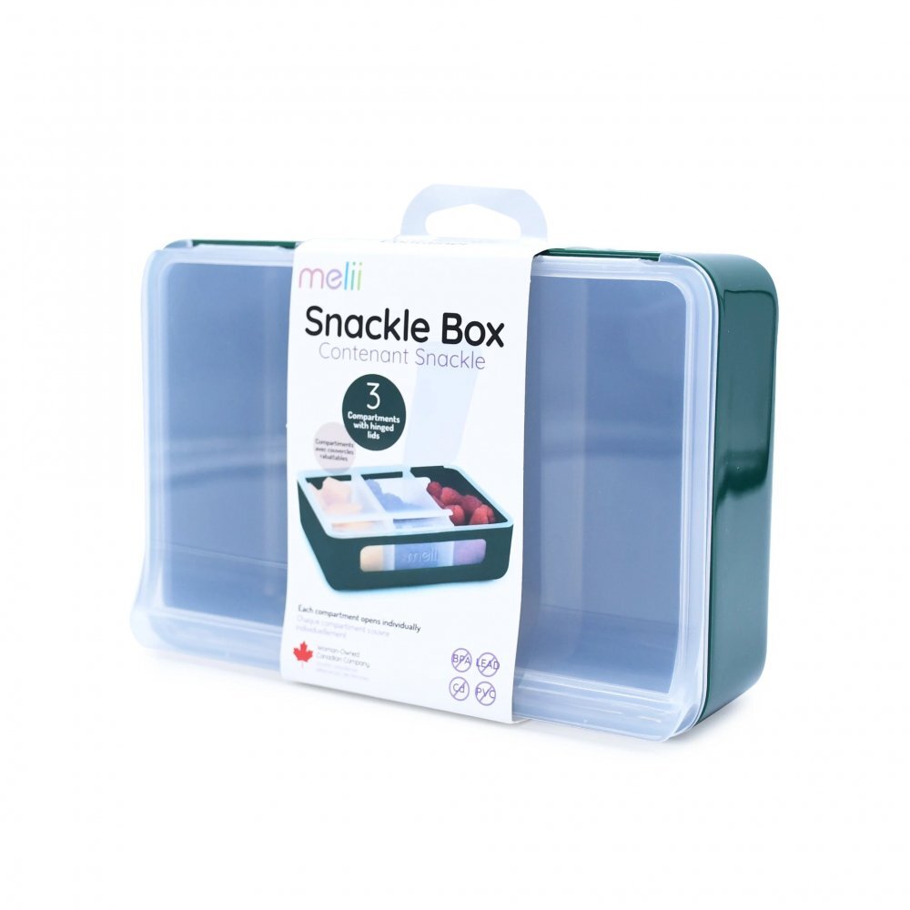 Melii Cutie snack cu 3 compartimente pine green