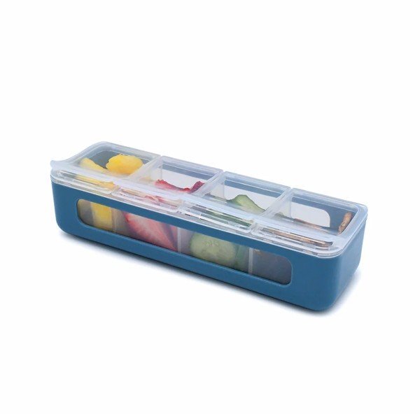 Melii Cutie snack cu 4 compartimente blue
