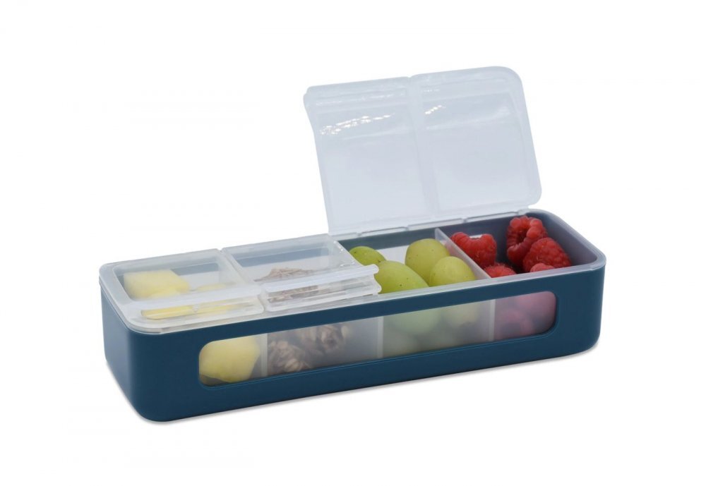 Melii Cutie snack cu 4 compartimente Luxe Blue
