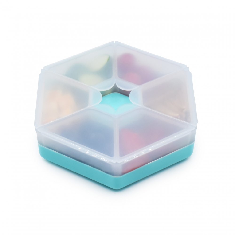 Melii Cutie snack hexagon snackle cu 6 compartimente blue