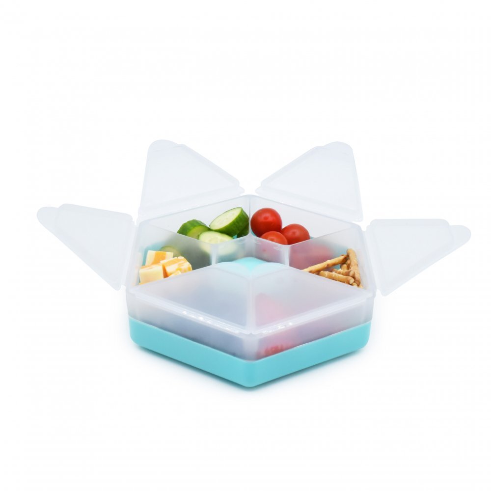 Melii Cutie snack hexagon snackle cu 6 compartimente blue