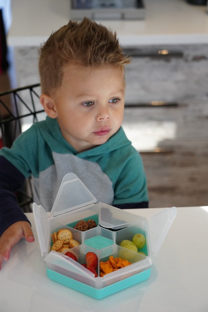 Melii Cutie snack hexagon snackle cu 6 compartimente blue