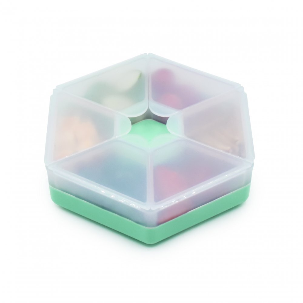 Melii Cutie snack hexagon snackle cu 6 compartimente mint