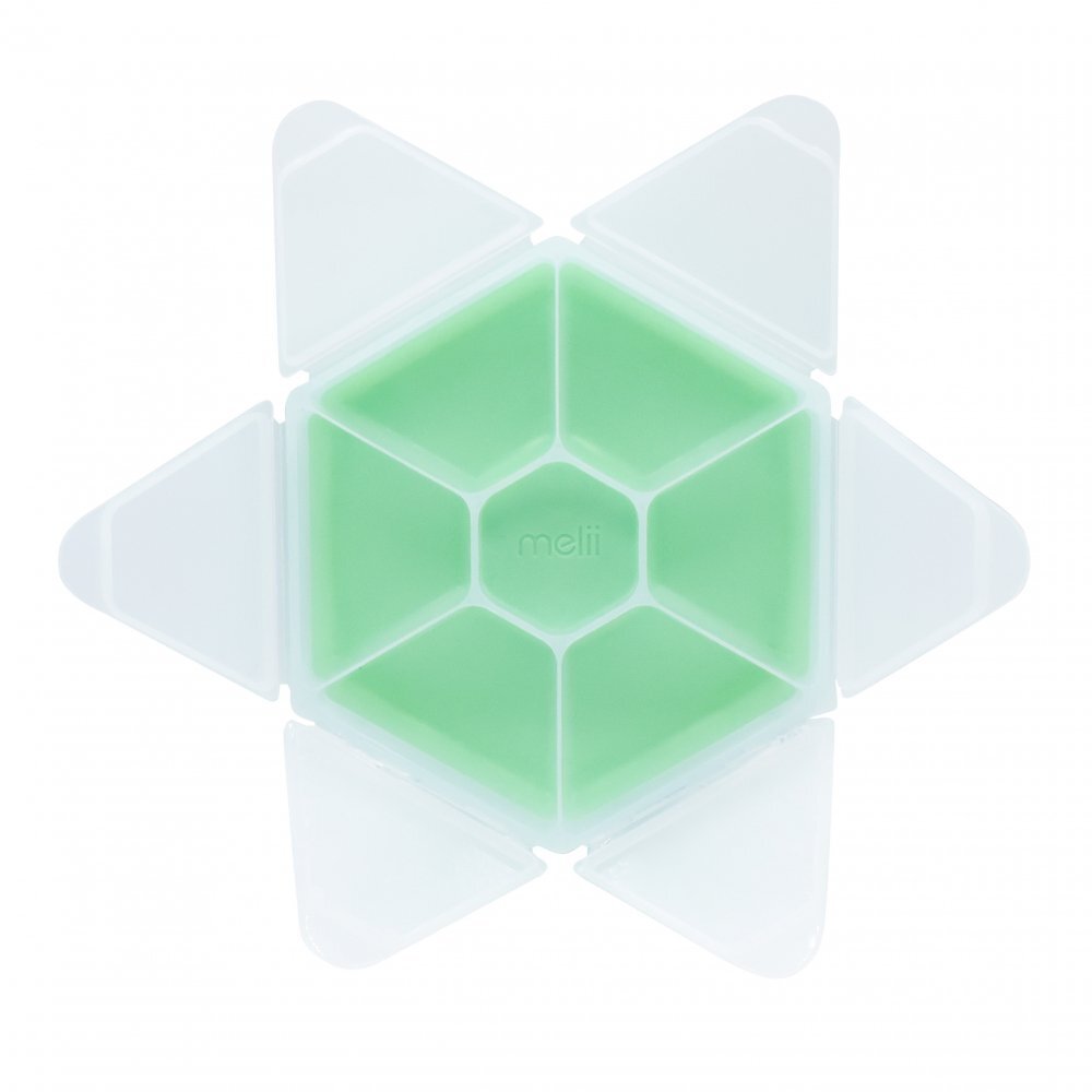 Melii Cutie snack hexagon snackle cu 6 compartimente mint