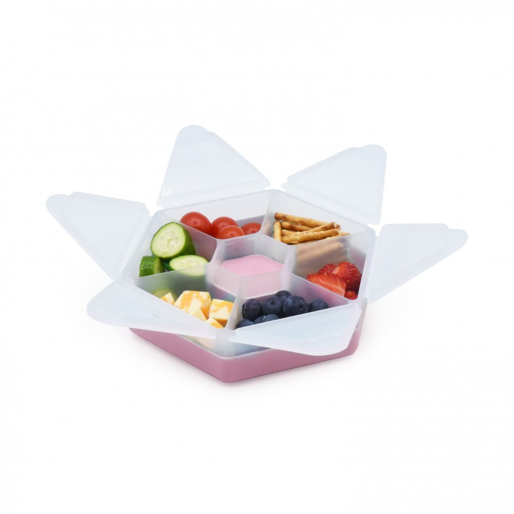 Melii Cutie snack hexagon snackle cu 6 compartimente pink