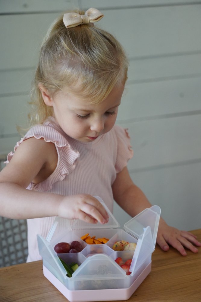 Melii Cutie snack hexagon snackle cu 6 compartimente pink