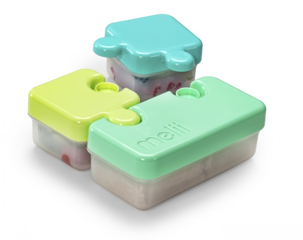 Melii Recipient hrana bebe model puzzle albastruverde