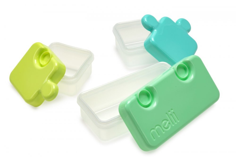 Melii Recipient hrana bebe model puzzle albastruverde