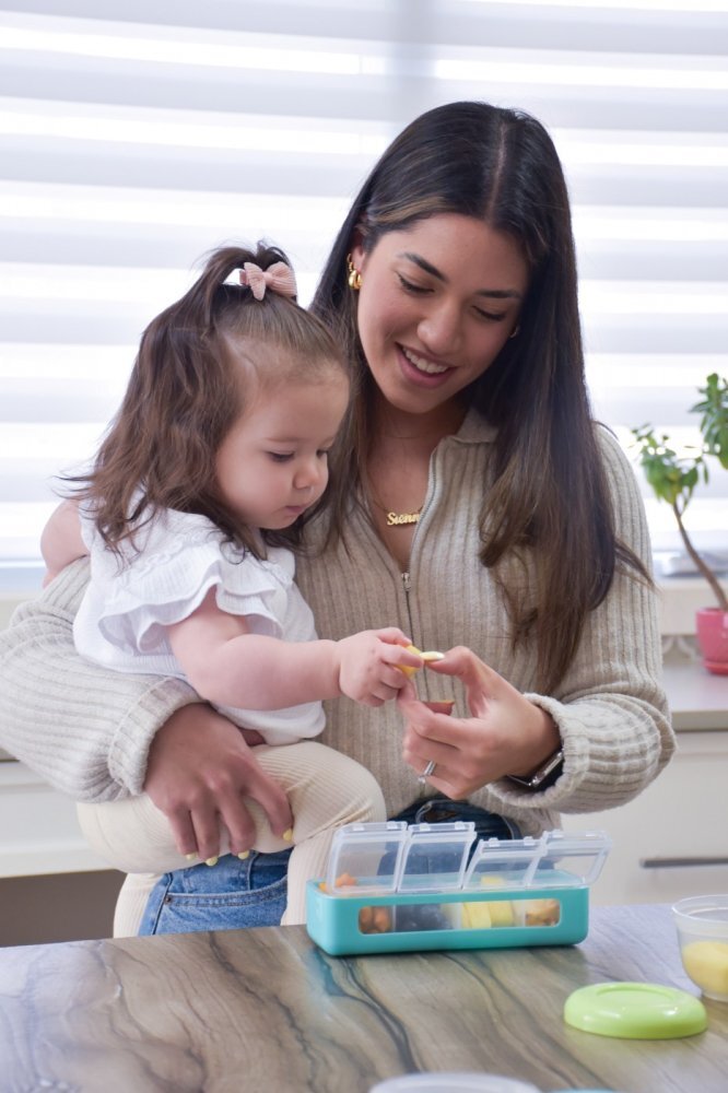 Melii Recipient stocare cu 4 compartimente blue