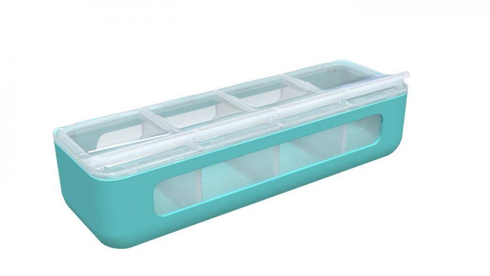 Melii Recipient stocare cu 4 compartimente blue
